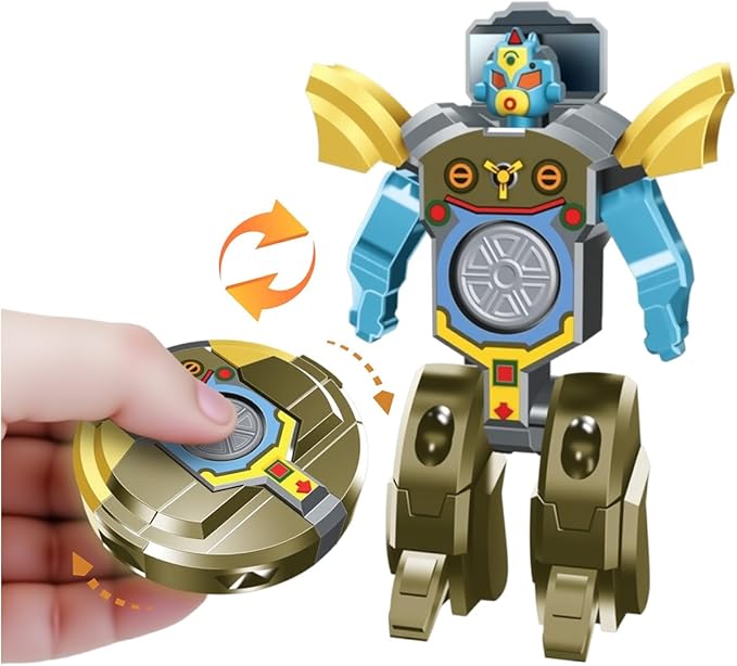 2 In 1 Transformable Roboter Fidget Spinner Spielzeug | Sensorisches Stressabbau Verformbares Mini Roboter Spielzeug Für Kinder & Erwachsene | Reisespielzeug Cooles Handspinner Für Junge/Mädchen Ab 3+